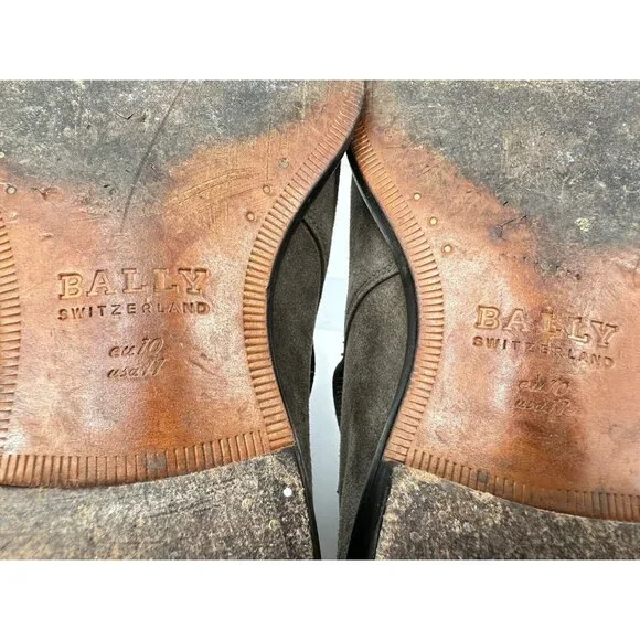 Bally Gray Suede Leather Boots Made In Switzerland Size 11-USA - Picture 7 of 11